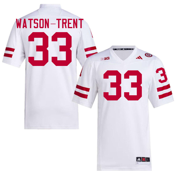 Nebraska Cornhuskers #33 Marques Watson-Trent College Football Jersey Stitched-White Nebraska Cornhuskers #33 Marques Watson-Trent College Football Jersey Stitched-White